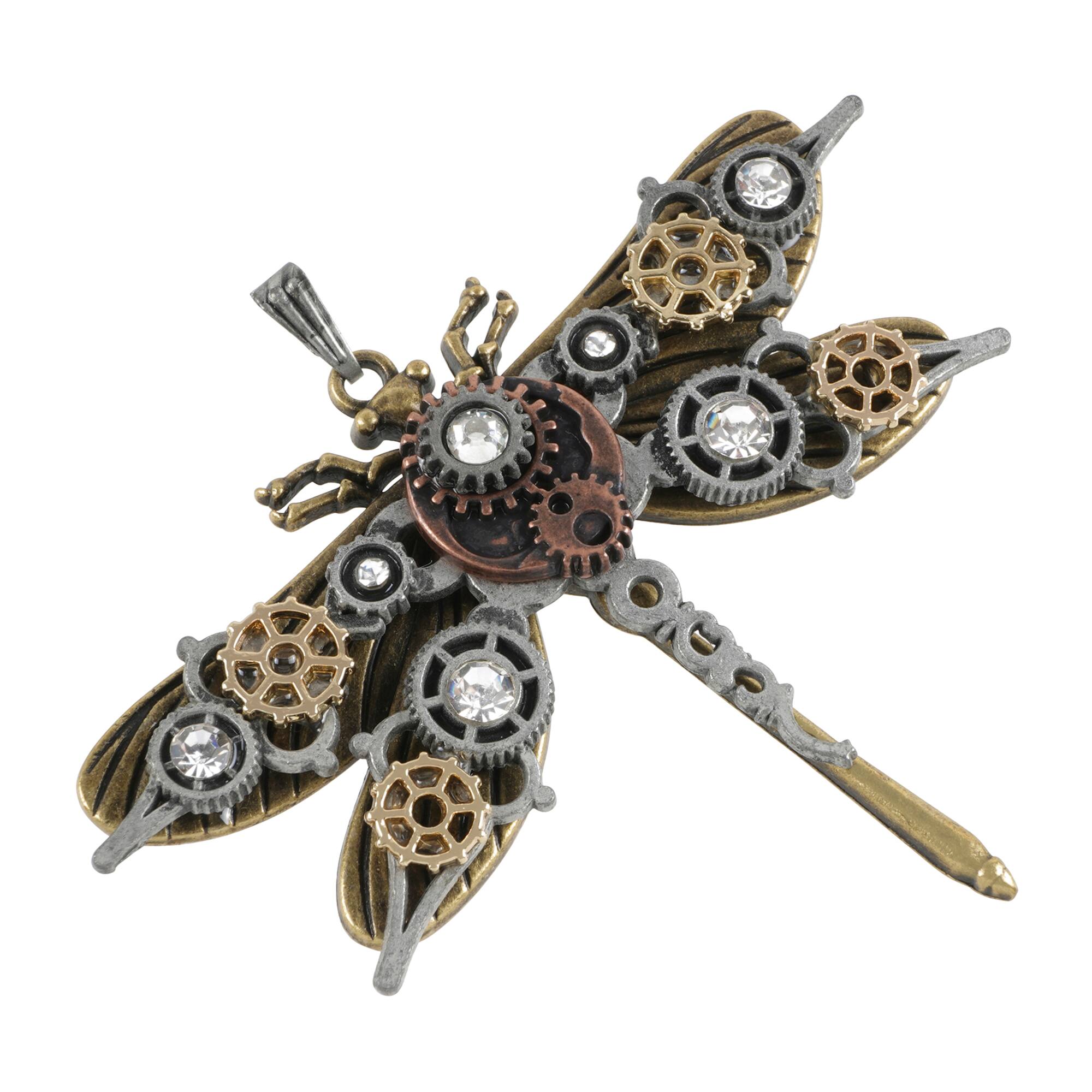 12 Pack: Found Objects Clockwork Dragonfly Pendant by Bead Landing™
